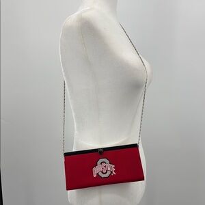 Ohio State Buckeye Football Red Clutch with Chain Strap